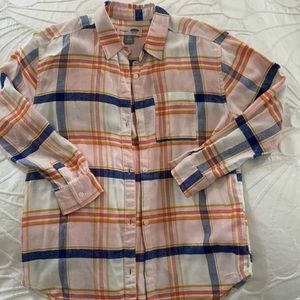 Girls Old Navy Plaid Boyfriend Flannel Shirt